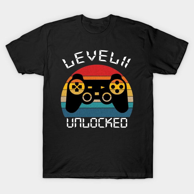 11th Birthday 11 Years Old Level 11 Unlocked T-Shirt by CoApparel